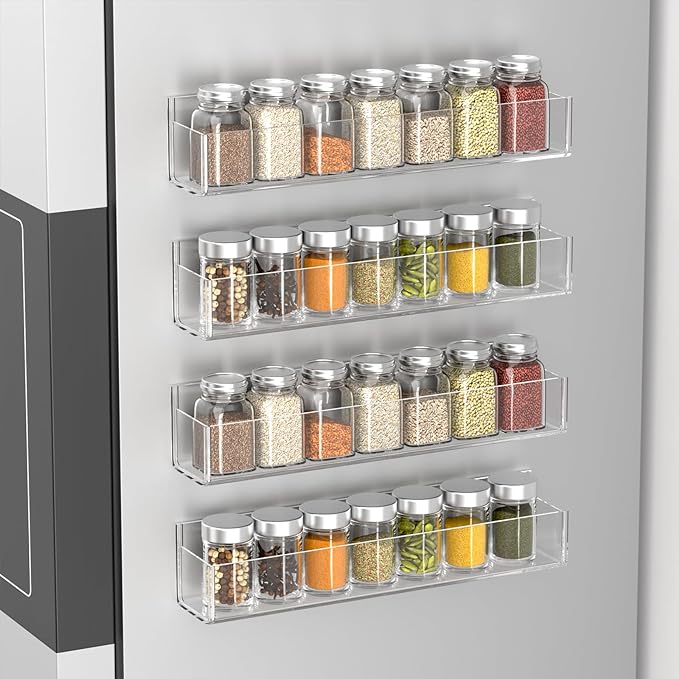 PMMASTO Adhesive Acrylic Spice Rack Organizer - Image 4