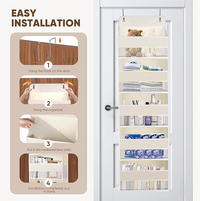 QINGUANG Over The Door Organizer, Hanging Organization and Storage, Behind Door - Image 7