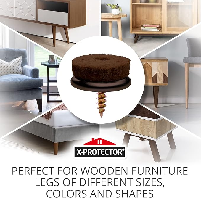 Screw-On Felt Furniture Pads X-Protector 24 PCS - Image 2