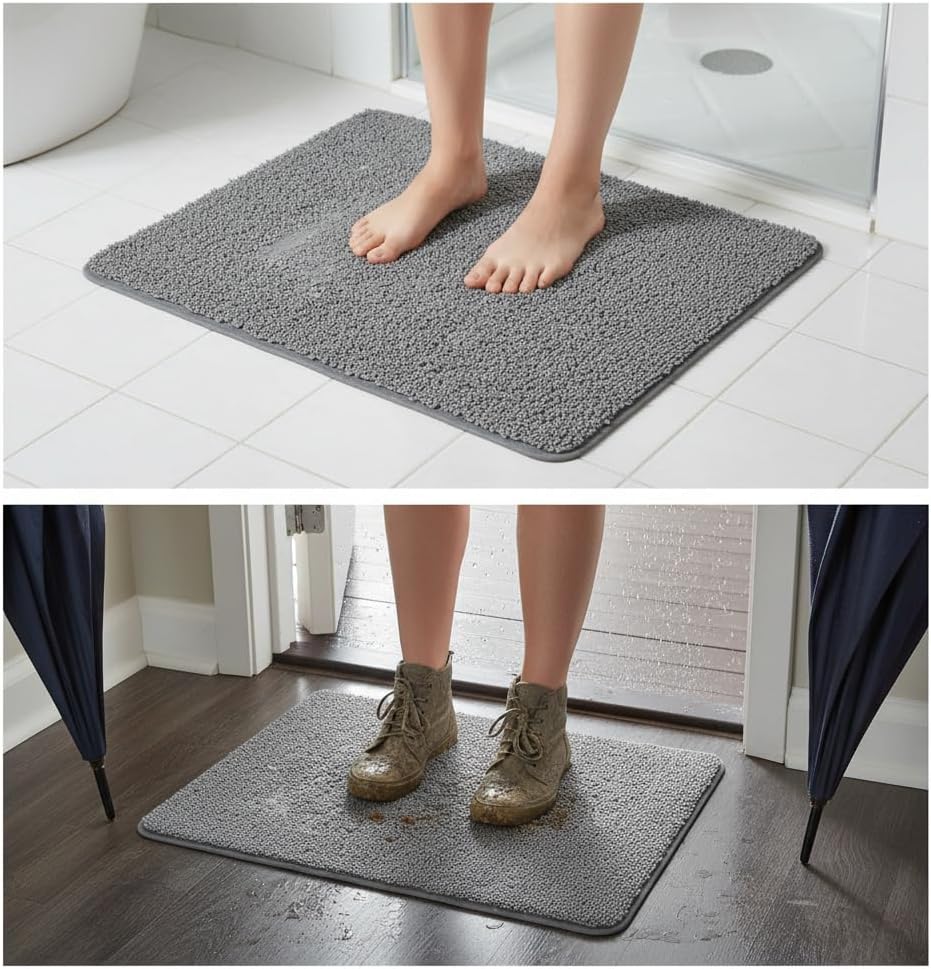 1pc Non-Slip Shower Mat, Heavy-Duty Bath Mat with Foaming Loofah Base, Durable Plastic Material, Easy-Clean Surface for Tub & Bathroom Use