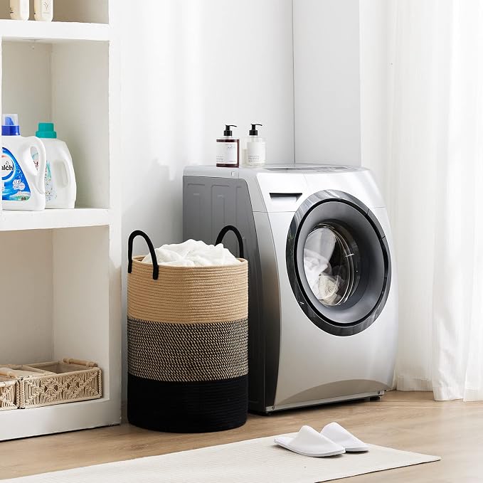 Fiona's magic 58L Large Woven Laundry Hamper, Tall Cotton Rope Laundry Basket - Image 8