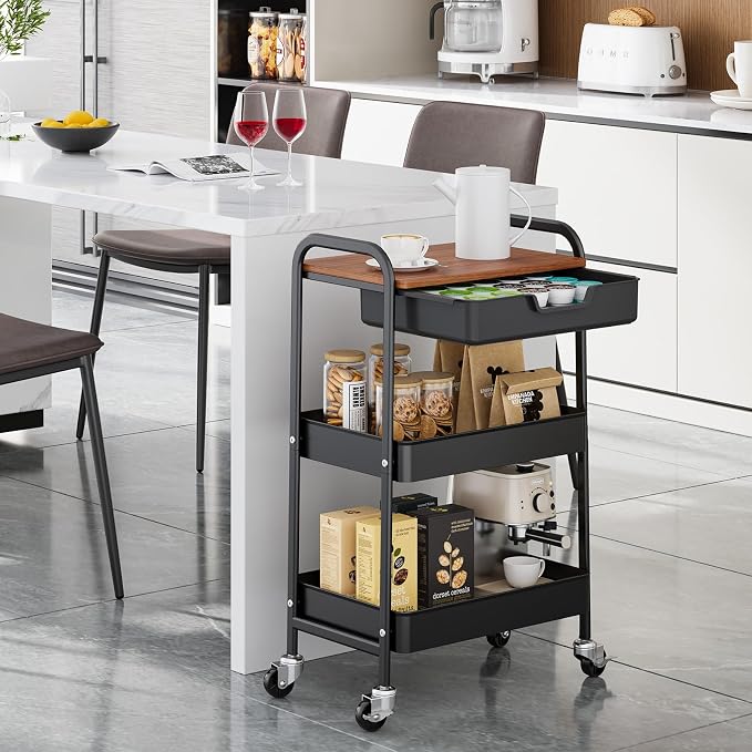 TOOLF 3-Tier Utility Rolling Cart - Image 2