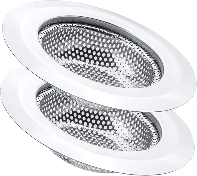 2 Pcs Kitchen Sink Strainer, Stainless Steel Drain Cover, Large Wide Rim 4.5" by SOSUO