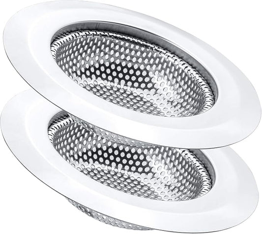 2 Pcs Kitchen Sink Strainer, Stainless Steel Drain Cover, Large Wide Rim 4.5" by SOSUO