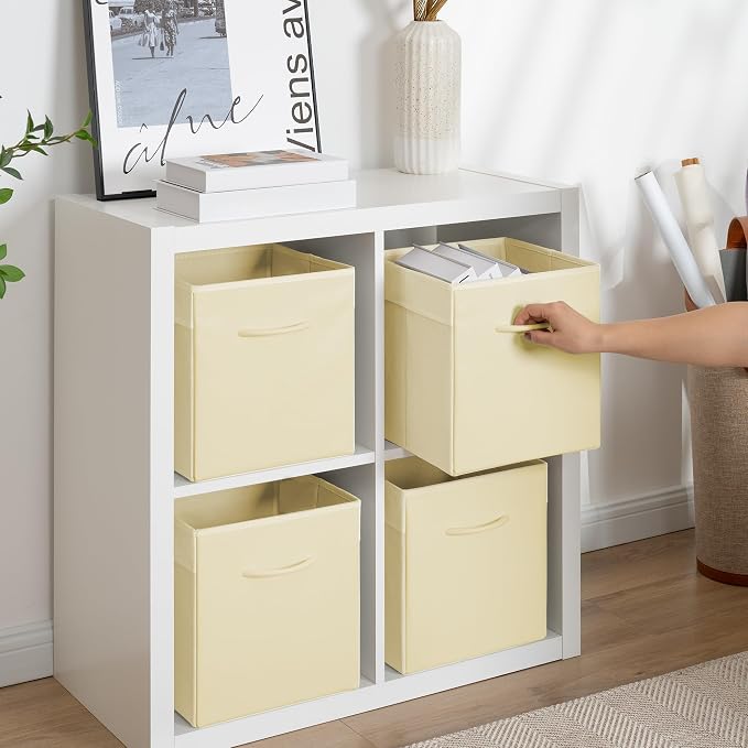 StorageWorks Beige Storage Cubes, 11 Inch Cube Storage Bins - Image 7