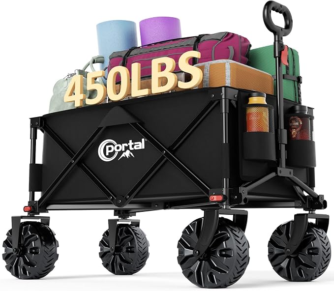 PORTAL Collapsible Folding Utility Beach Wagon Carts Heavy Duty by PORTAL