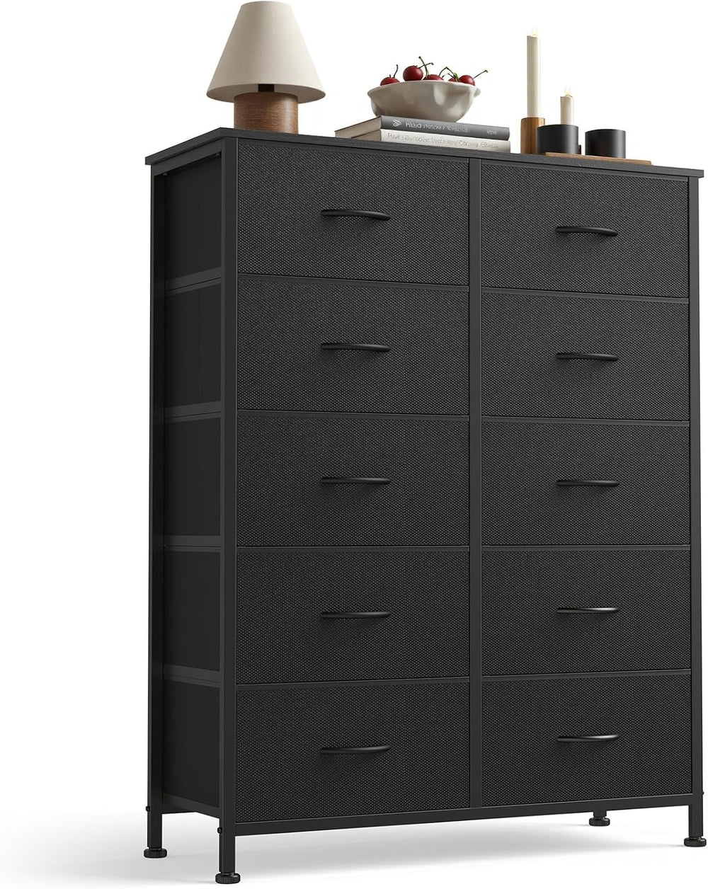 Sweetcrispy Black Dresser for Bedroom with 10 Drawers, Tall Dressers