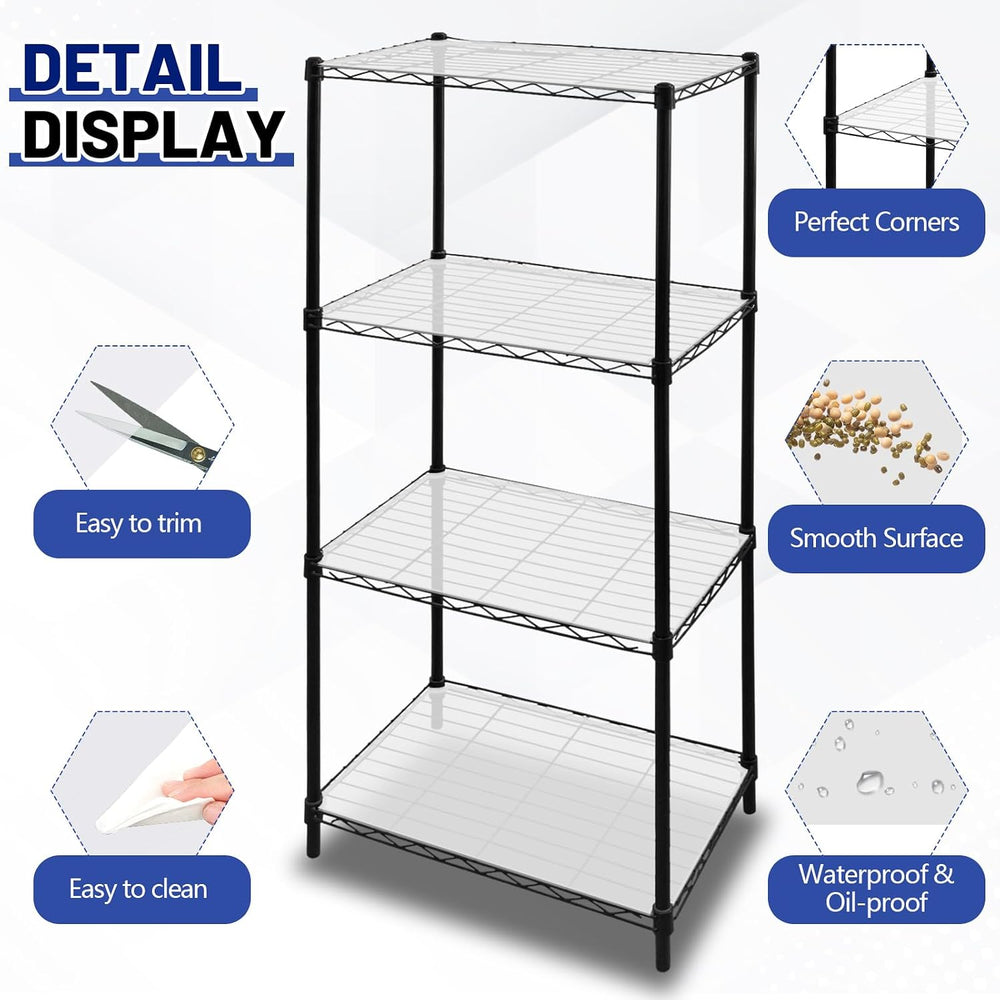 Sliner 8 Pack 24 x 48 Inch Plastic Shelf Liners for Wire Shelving