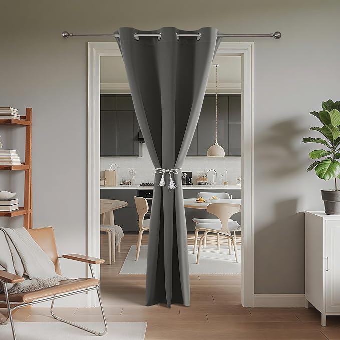 Joydeco Blackout Door Curtain for Doorway Privacy 90 Inches Long, Grommet - Image 2