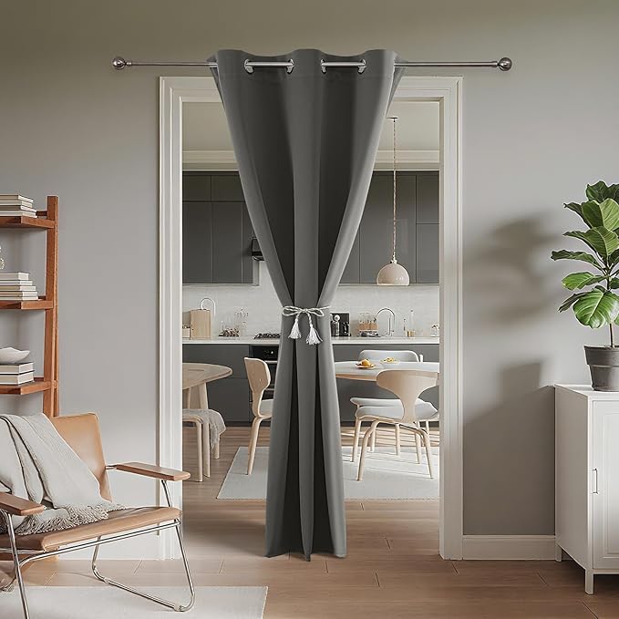 Joydeco Blackout Door Curtain for Doorway Privacy 84 Inches Long, Grommet - Image 2