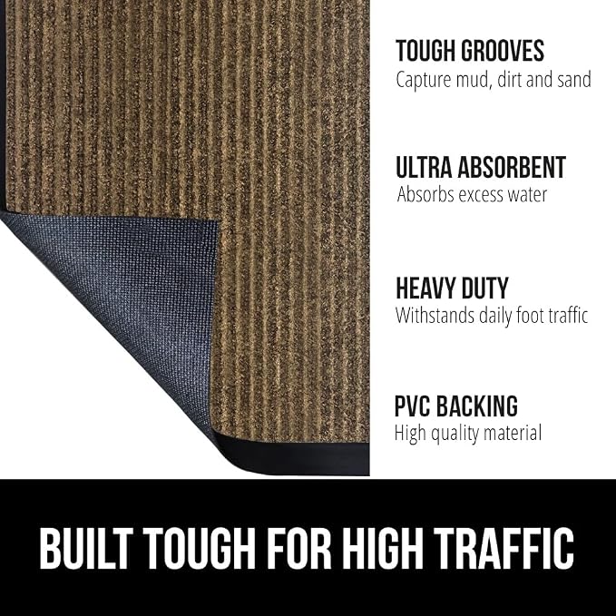 GORILLA GRIP Traffic Guard Door Mat, 2 Pack, Heavy Duty Waterproof Doormat - Image 2