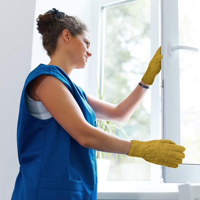 Bencailor 6 Pairs Microfiber Dusting Gloves, Dusting Cleaning Gloves Microfiber - Image 2