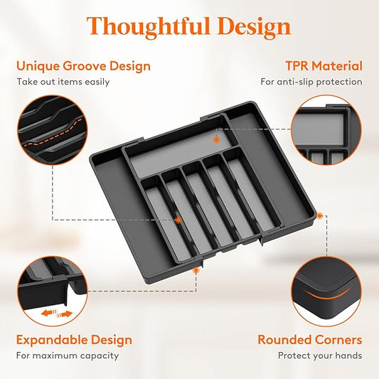 Lifewit Silverware Drawer Organizer, Expandable Utensil Tray - Image 2