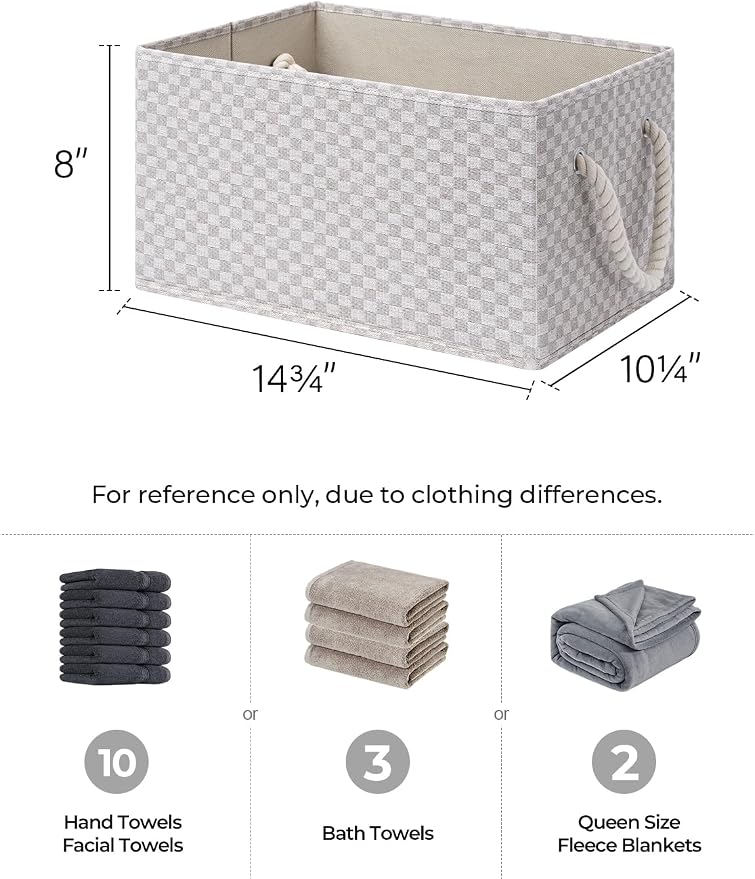 StorageWorks Storage Baskets for Shelves, Foldable Fabric Closet Storage Bins - Image 2