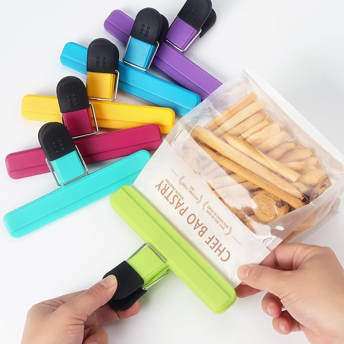 Tamaki 6 Pack Large Chip Bag Clips Assorted Color Food Bag Clips Plastic Heavy - Image 6