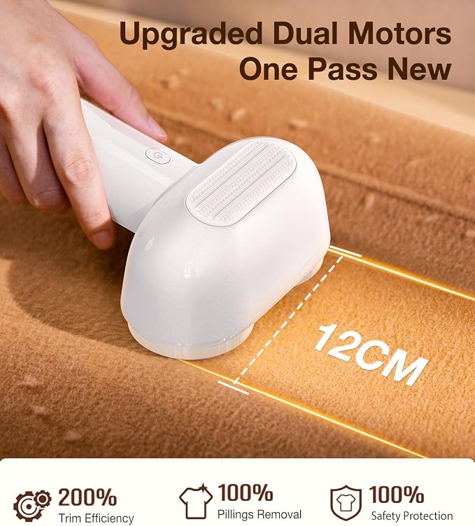 TORRAS Dual-Head Fabric Shaver, Longest Durability & 50ml Large Capacity - Image 3