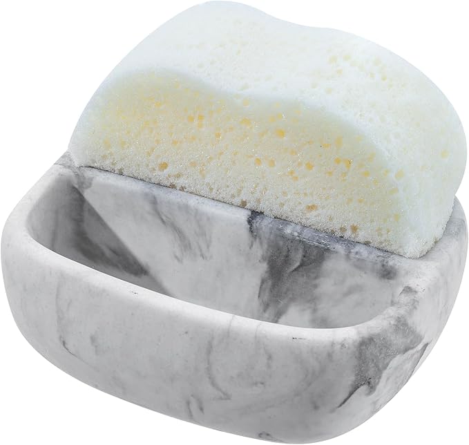 MyGift Modern White Resin Sponge Holder by MyGiftHome