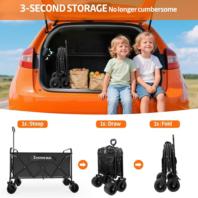 300L Large Collapsible Wagons Carts - Image 8