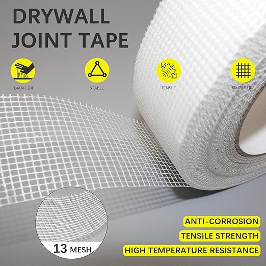 6" 100 Feet Drywall Joint Tape, Self-Adhesive Encrypted Fiberglass Drywall - Image 3