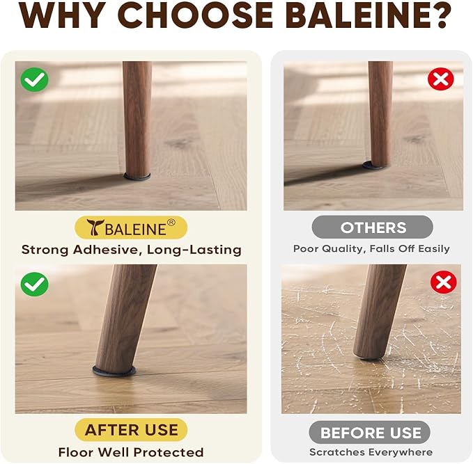 BALEINE 300PCS Felt Furniture Pads, Scratch-Reducing Floor Protectors - Image 3