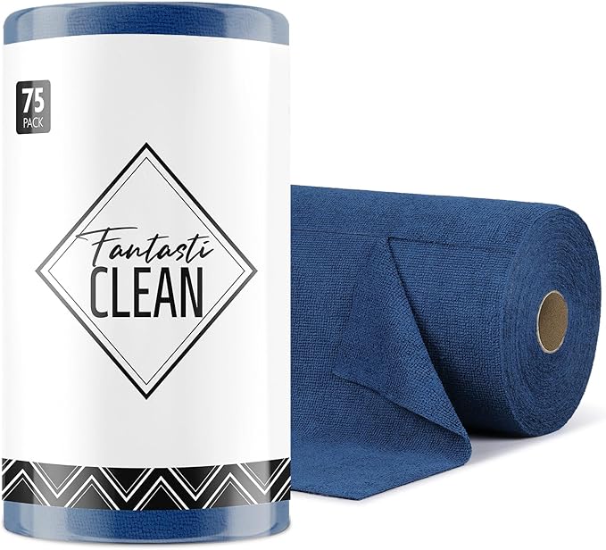 Fantasticlean Microfiber Cleaning Cloth Roll -75 Pack, Tear Away Microfiber by Fantasticlean
