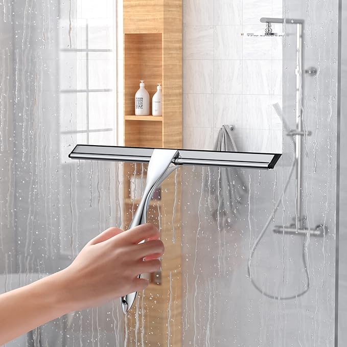 14-Inches Stainless Steel Shower Squeegee Set, Include Shower Door Hook - Image 7