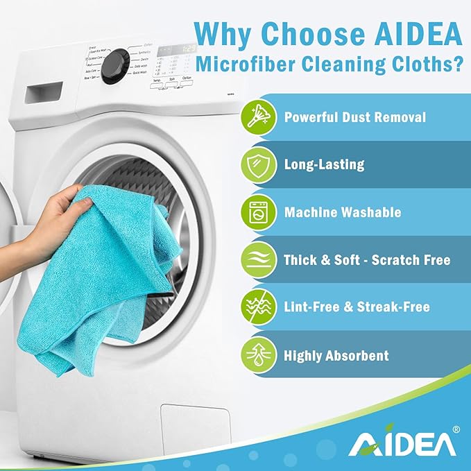 AIDEA Microfiber Cleaning Cloth-12PK, Soft Microfiber Towels - Image 3