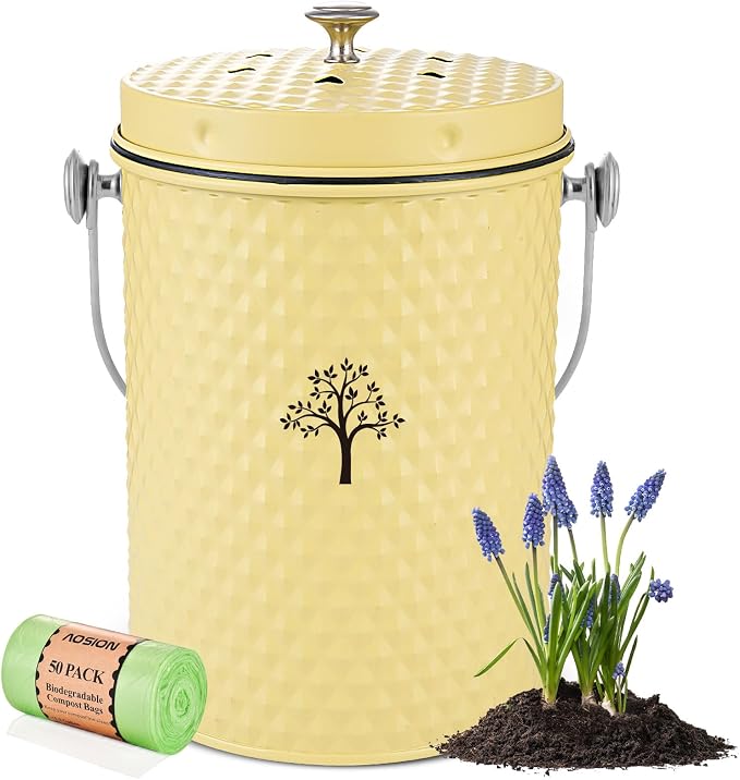 AOSION Countertop Compost Bin Kitchen, Odor Resistant Indoor Compost Bin by AOSIONUSA