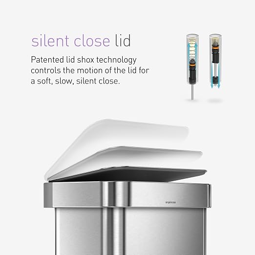 simplehuman 45 Liter / 12 Gallon Liter Rectangular Hands-Free Kitchen Step - Image 6