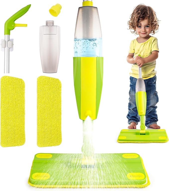 Toddler Spray Mop-Montessori Toys Mini Size Cleaning Mini Mop That Really Spray by Yeeammk