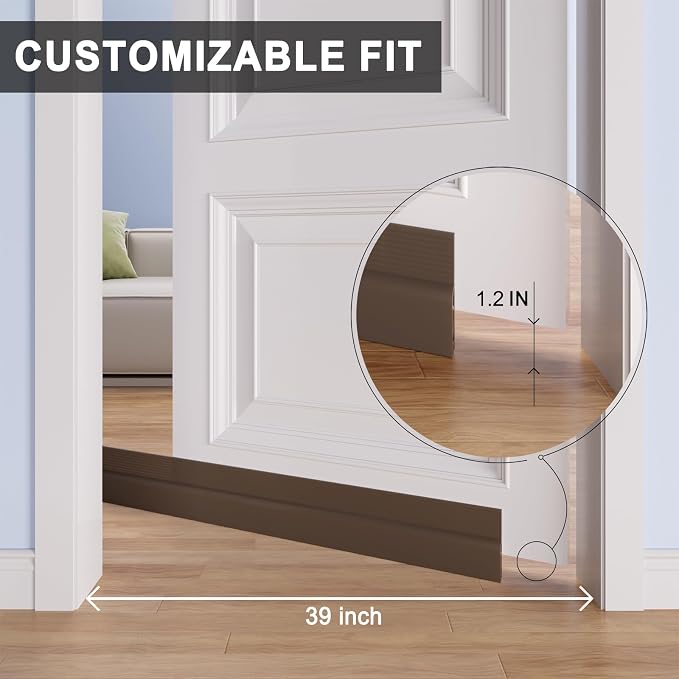 Door Draft Stopper, Door Sweep for Bottom of Doors, Weather Stripping Seal - Image 8
