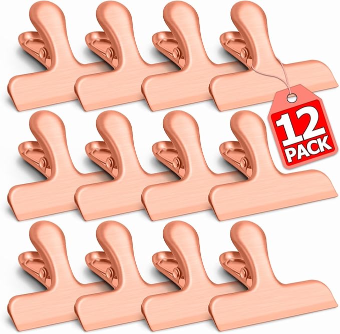 VNDUEEY 12 Pack Stainless Steel Chip Bag Clips, Chip Clips by VNDUEEY