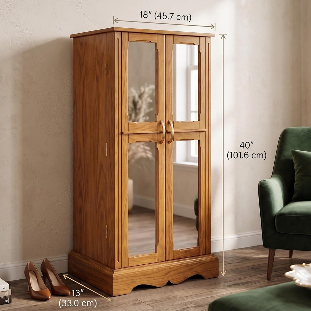 Hives & Honey Chelsea Standing Jewelry Armoire Cabinet, Jewelry Storage O...