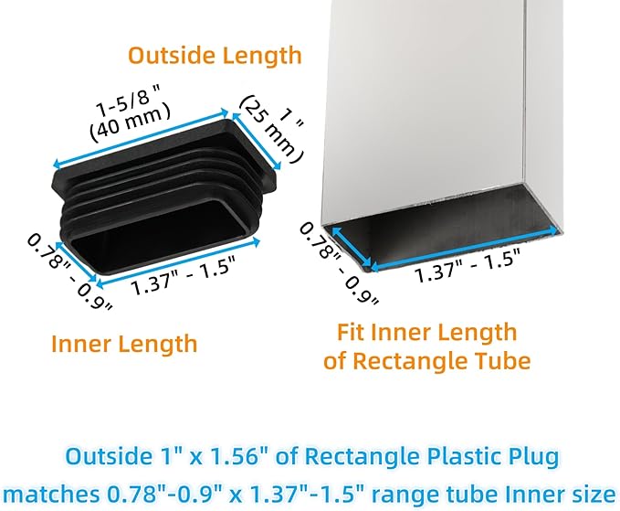 Furnigear Plastic Plugs Tubing End Cap Chair End Caps Outside Bottom Tubing - Image 2