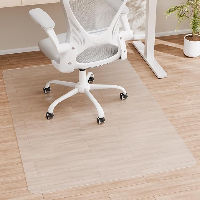 Office Chair Mat for Hardwood Floor, 48” x 40” Crystal Clear Hard Floor Chair by HOMEK