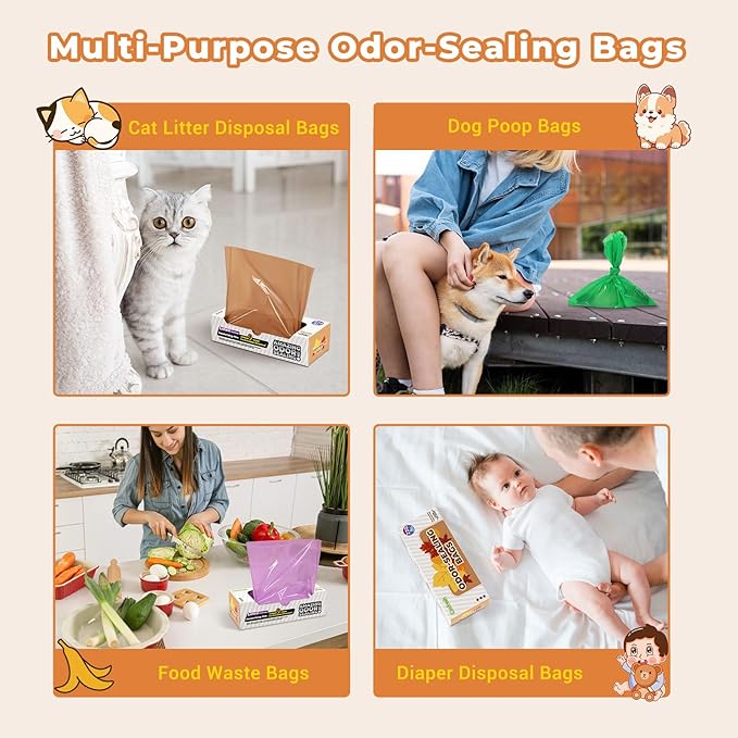 Odor Sealing Small Trash Bags Home & Food Use XS-220 Count Disposable Bags - Image 7