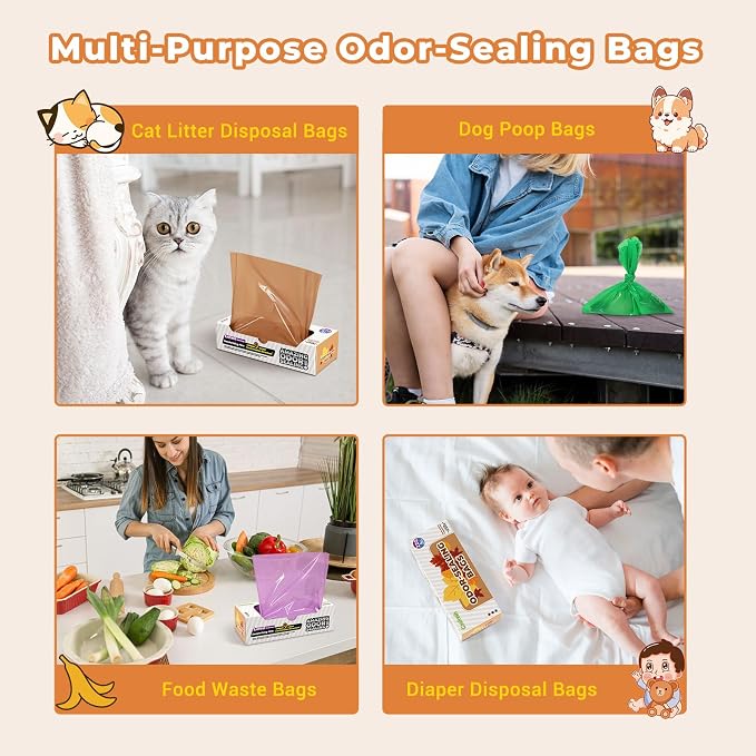 Odor Sealing Small Trash Bags Home & Food Use M-220 Count Disposable Bags - Image 7