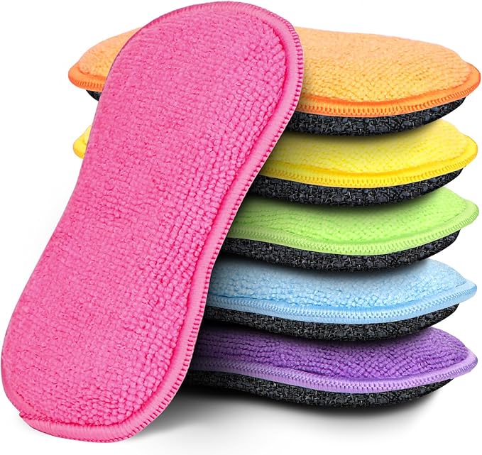HOMEXCEL 6 Pack Multi-Purpose Scrub Sponges Kitchen, Dish Sponge, Non-Scratch by HOMEXCEL