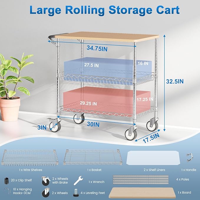 Leteuke Rolling Kitchen Carts - Image 4