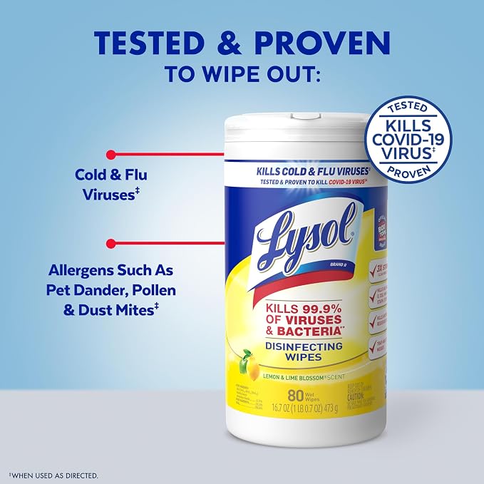 Lysol Disinfectant Wipes Bundle, Dorm Room Essentials, - Image 4