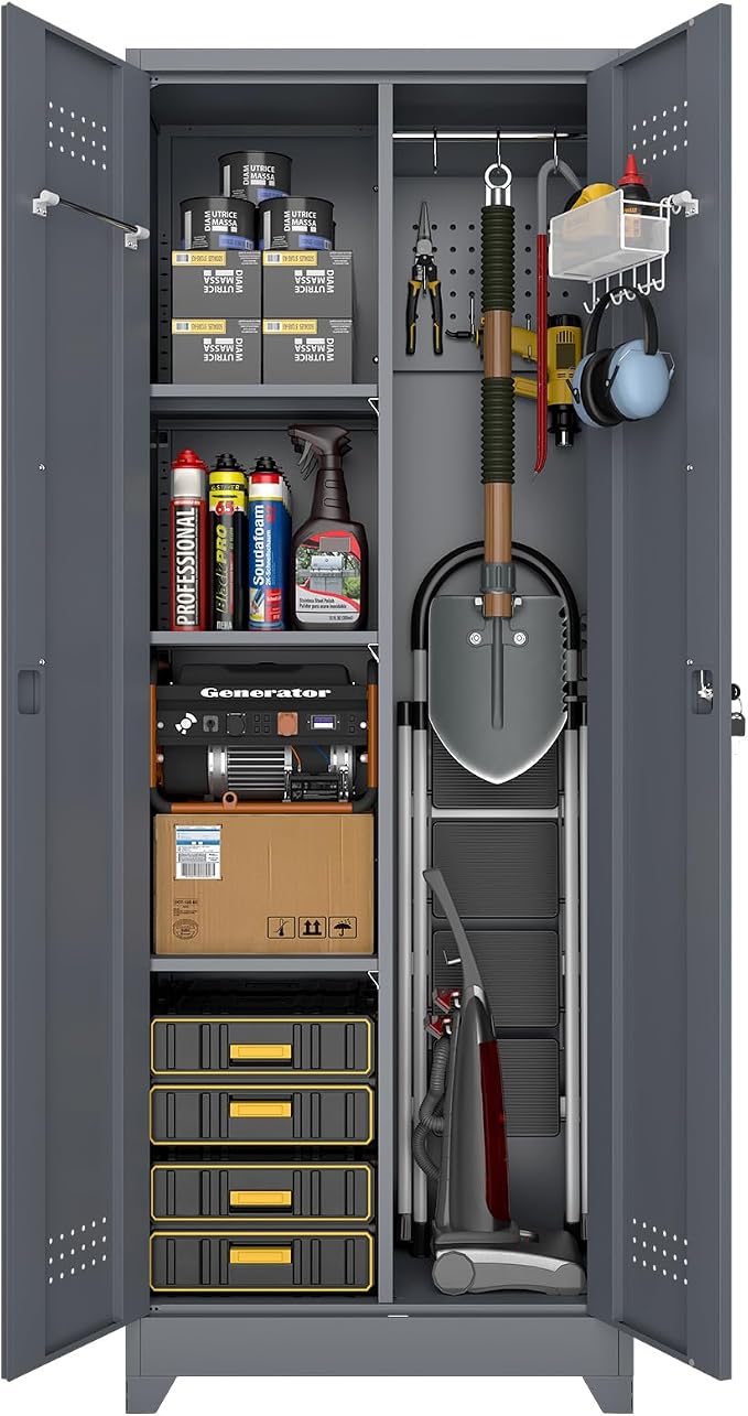 Broom Closet Storage Cabinet, Steel Locking Cabinet by STEELIST