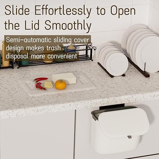1.9 Gallon Kitchen Compost Bin Hanging Small Trash Can - Image 4