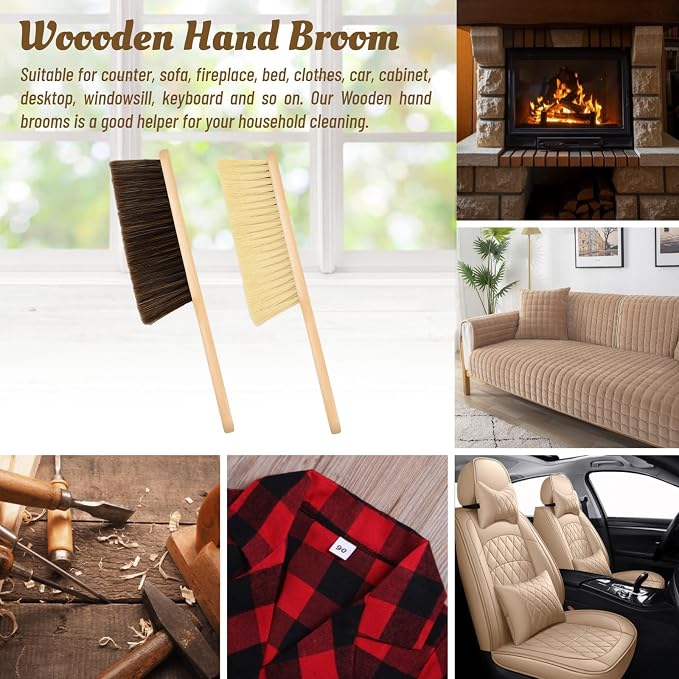2 Pieces Woooden Dust Brush Hand Broom Bench Brush - Image 5