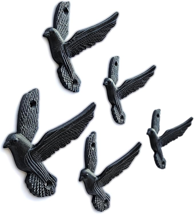 Ambipolar Flying Style Iron Cast Decorative Pigeon Bird Wall Mounted Coat Hooks - Image 8