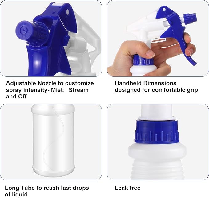 Eccliy 12 Pcs 16 Oz Plastic Spray Bottle, Adjustable Empty Reusable Sprayer - Image 3