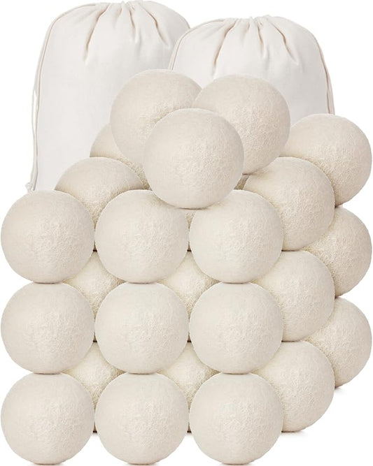 Roowest 24 Pcs Wool Dryer Balls Set Reusable Laundry Wool Balls by Roowest
