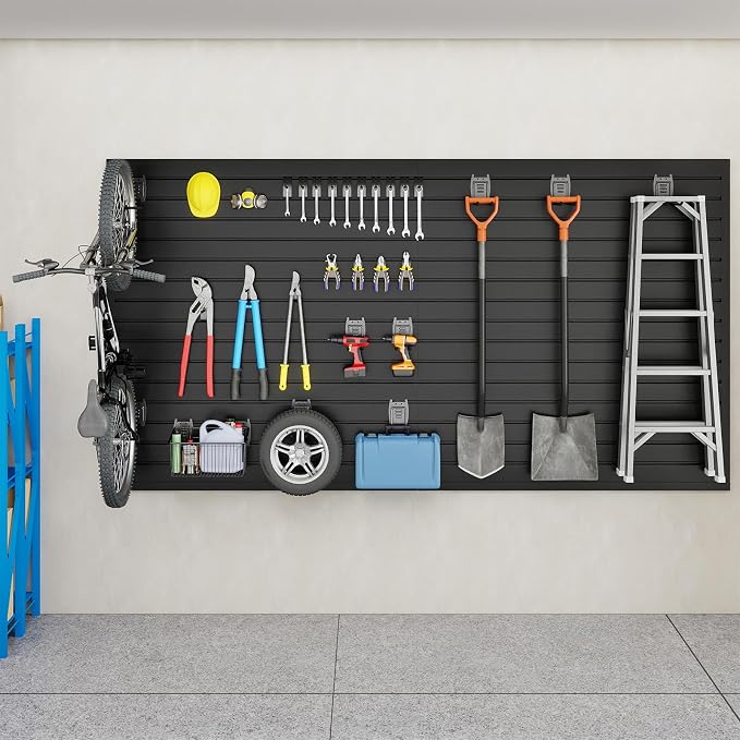 DoCred Slatwall Paneling Organizer, 4x7.5 FT PVC Garage Slat Wall Storage - Image 7