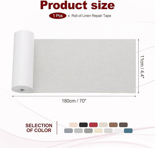 PATIKIL 70x4.4 Inch Linen Repair Tape, Repair Fabric Patch Self Adhesive Couch - Image 2