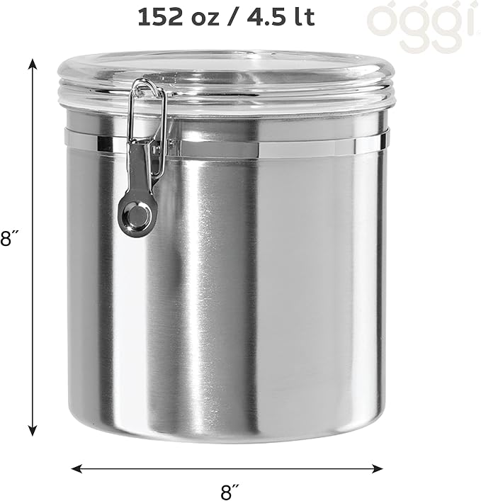 Oggi Stainless Steel Kitchen Canister 152 fl oz - Image 5
