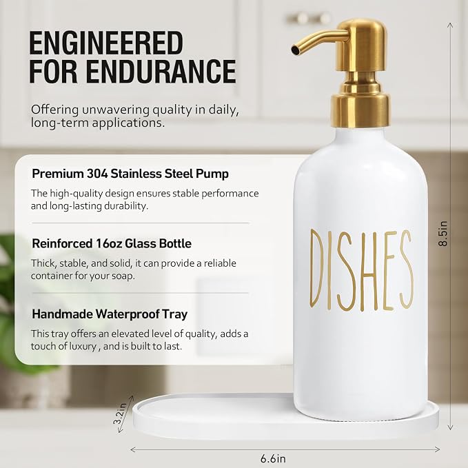 MOMEEMO Kitchen Soap Dispenser Set, Contains Dish and Hand Soap Dispenser - Image 2